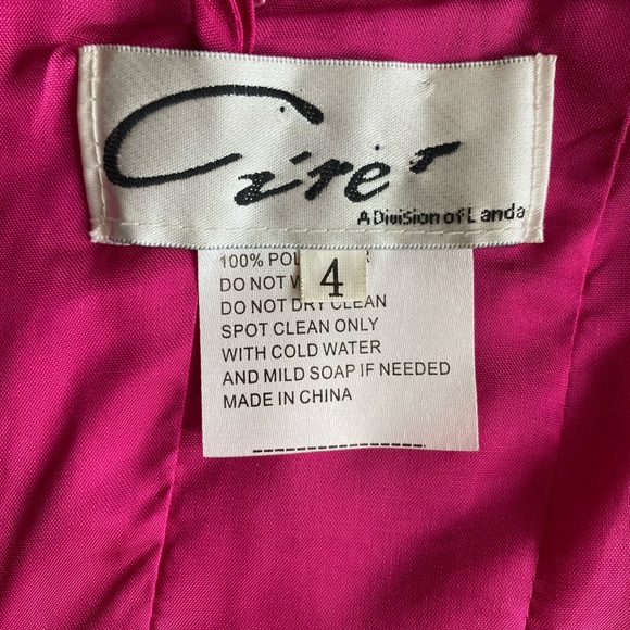 Barbiecore Vintage Cire by Landa fuchsia, two-piece prom/pageant dress. - Picture 7 of 10